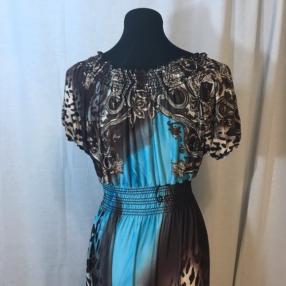 Plus size Maxi Dress Blue or Grey - Picture 3 of 6